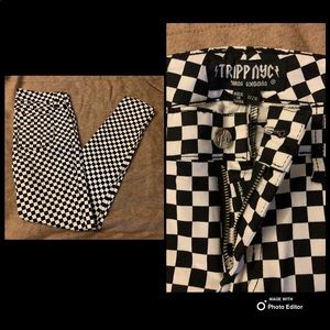 Checkered skinny jeans
